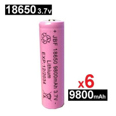 Batteries 3.7V 18650 Li-ion Pile Rechargeable 9800 mAh, sans emballage 6unt